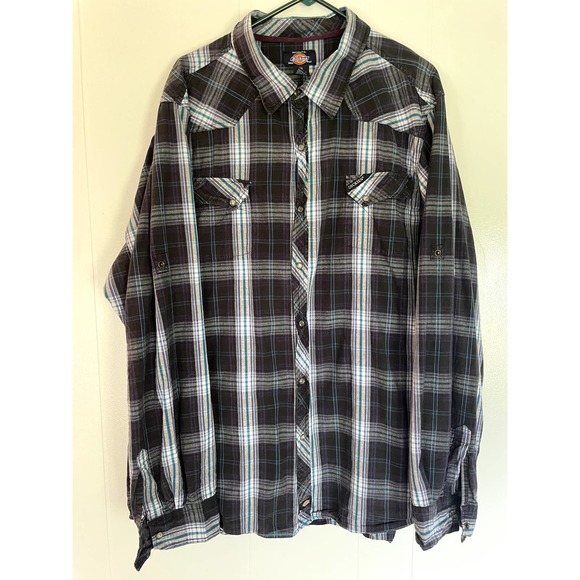 DICKIE's Western Style Men's Shirt.  Pearl Snap Buttons.  Size‎ 4XL - Picture 1 of 3